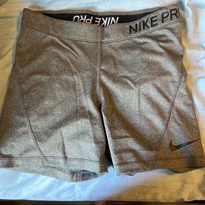 Gray Nike pro shorts